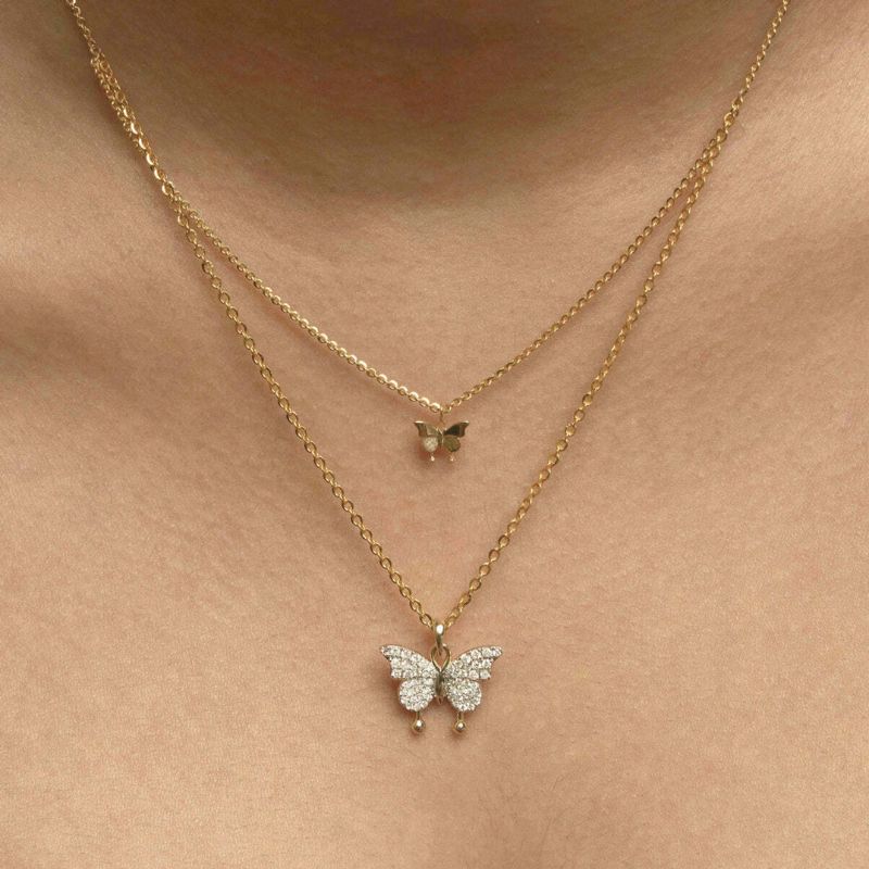 Double Layer Butterfly Necklace