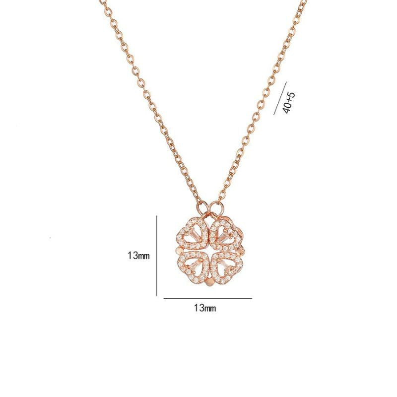 2-in-1 Dual Styling Magnetic Clover Pendant Necklace