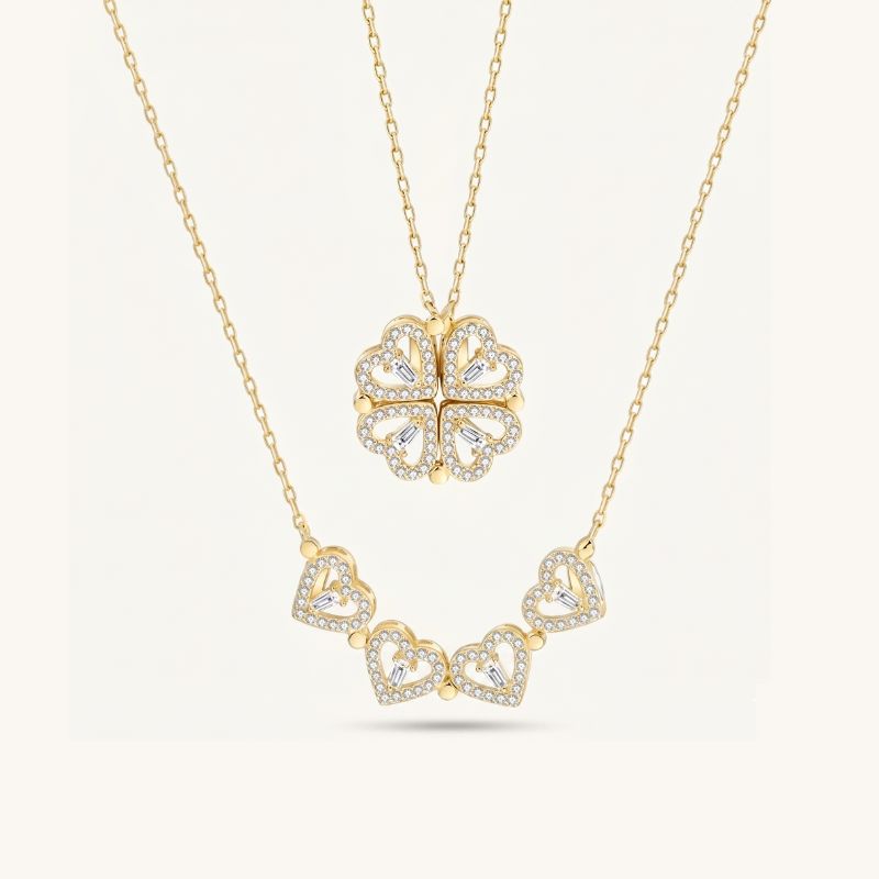 2-in-1 Dual Styling Magnetic Clover Pendant Necklace