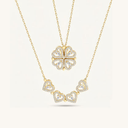 2-in-1 Dual Styling Magnetic Clover Pendant Necklace