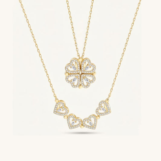 2-in-1 Dual Styling Magnetic Clover Pendant Necklace