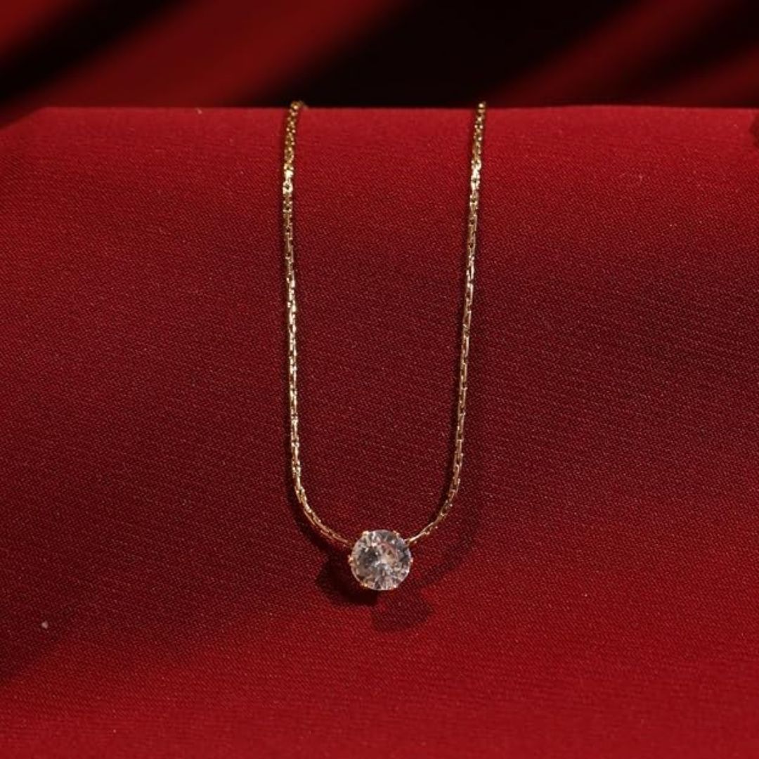 Dewdrop Anti Tarnish Pendant Necklace for Women | Minimal Gold Tone Locket Necklace