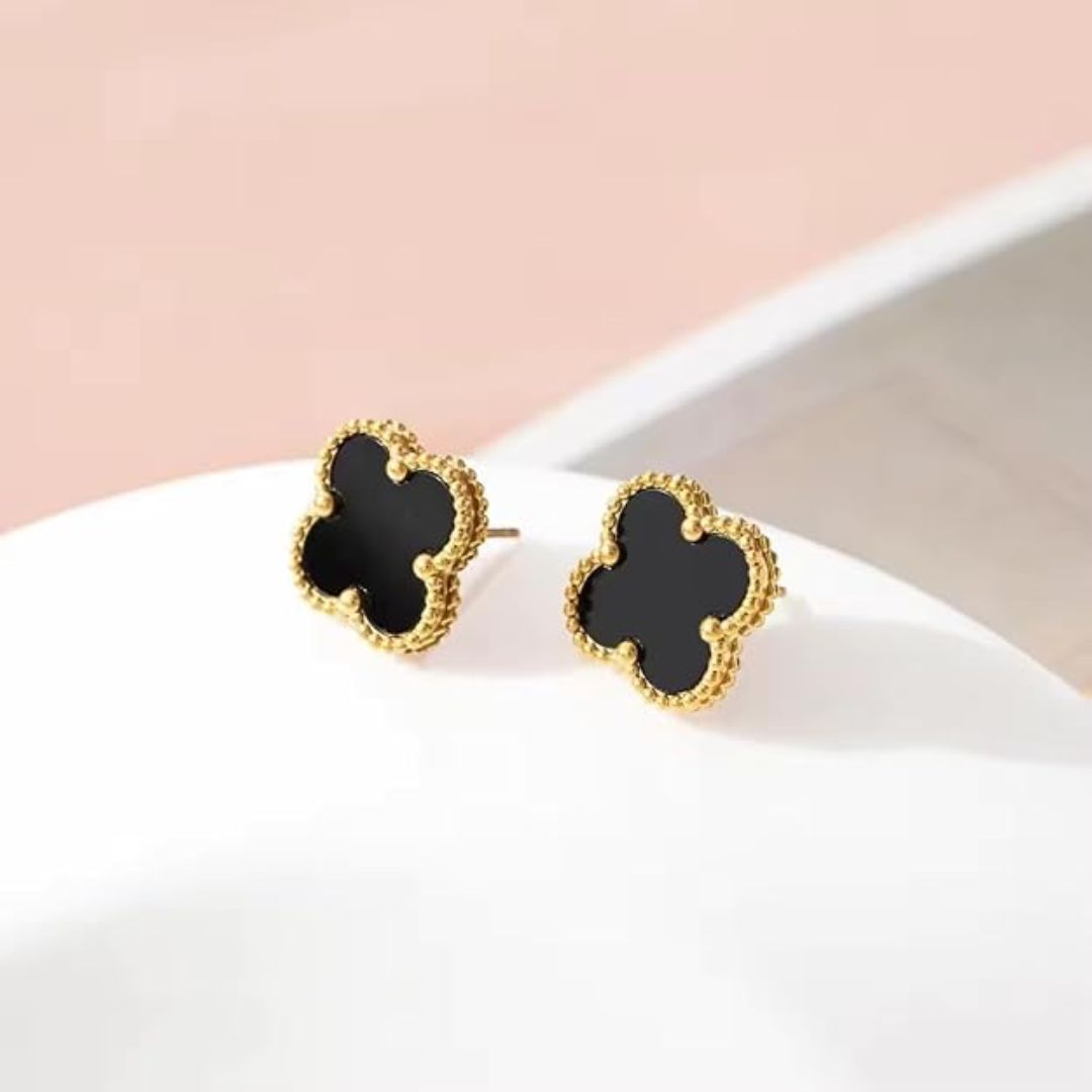 Clover Floral Stud Earrings for Women | Anti-Tarnish Stainless Steel Korean-Style Earrings