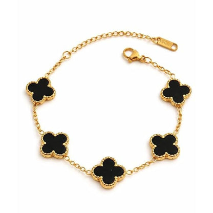 Black Four Leaf Clover Bracelet