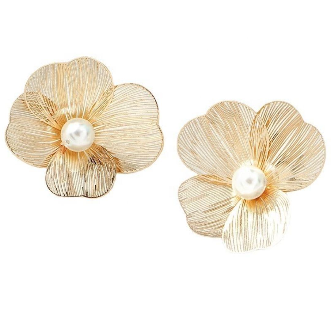 Petal Pearl Statement Earrings
