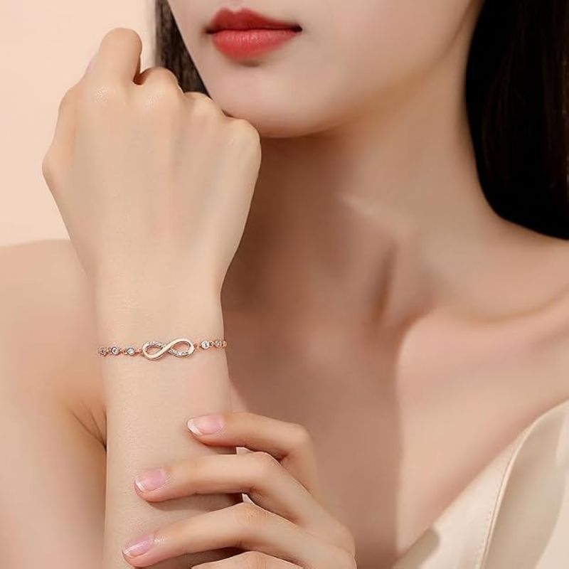 Infinity Shape Cubic Zirconia Bracelet