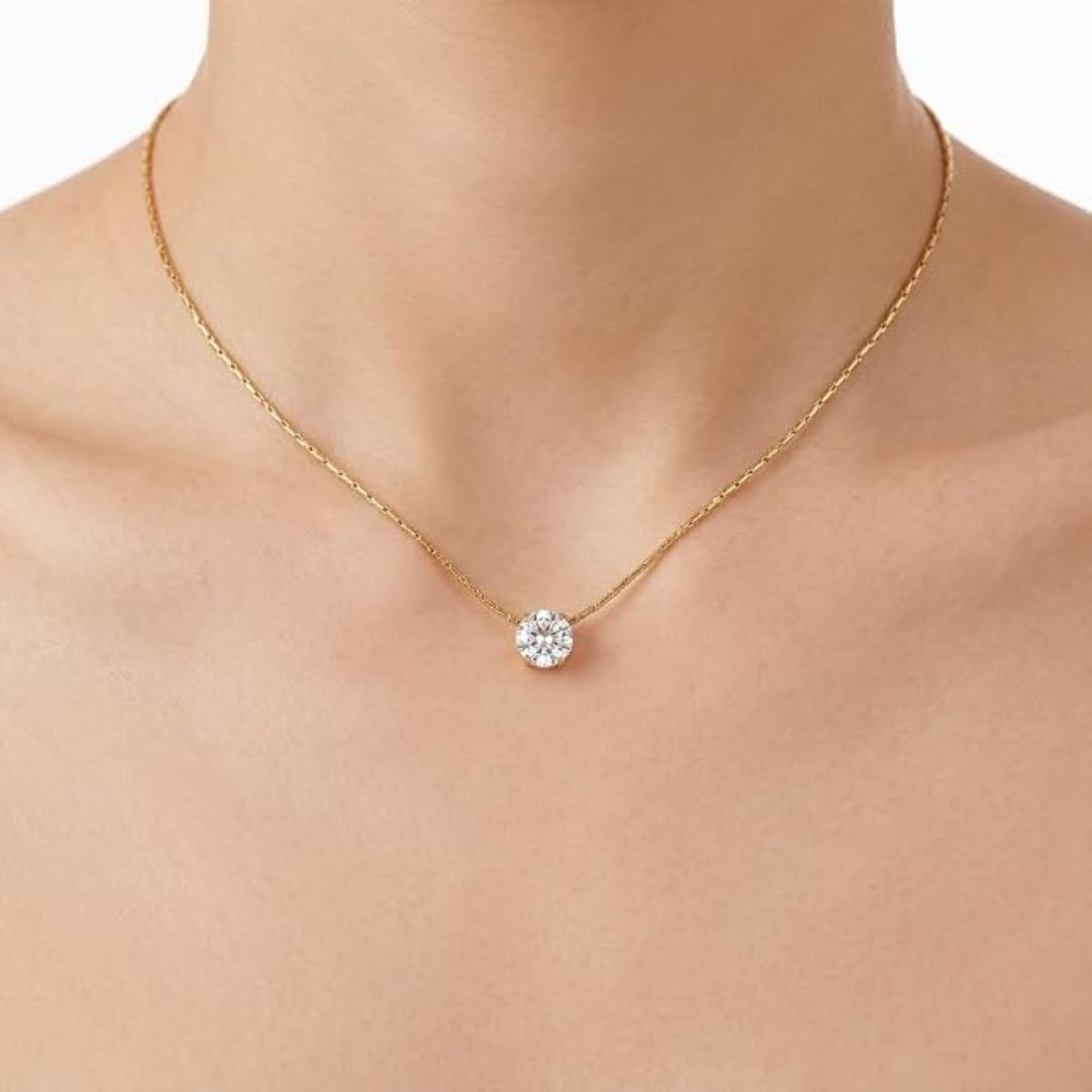 Dewdrop Anti Tarnish Pendant Necklace for Women | Minimal Gold Tone Locket Necklace