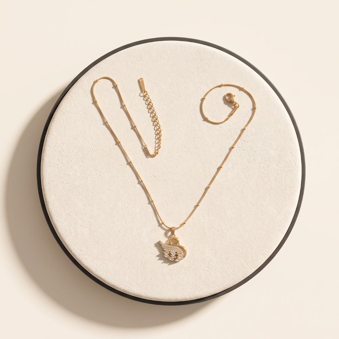 Swan Pendant Necklace for Women | Anti Tarnish Stainless Steel Chain