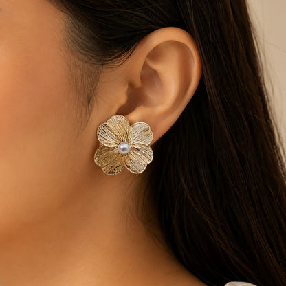 Petal Pearl Statement Earrings