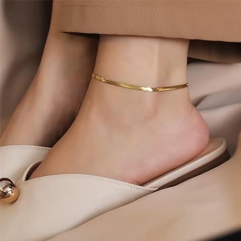 Sleek Gold Snake Chain Anklet