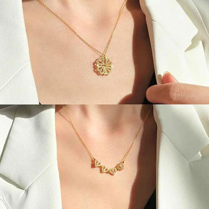 2-in-1 Dual Styling Magnetic Clover Pendant Necklace