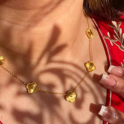 Clover Necklace for Women | Four Leaf Clover Gold Plated Necklace