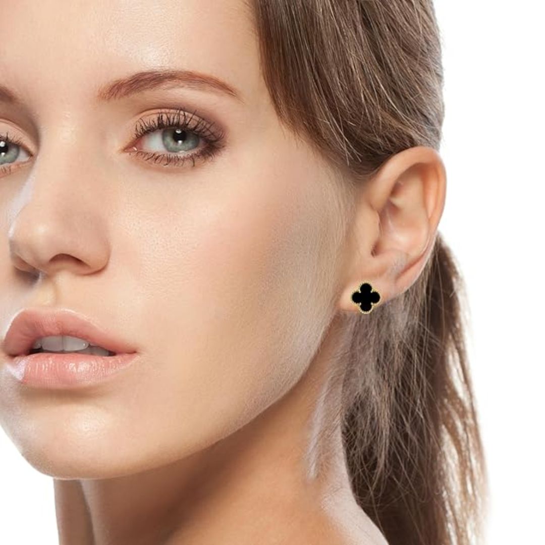 Clover Floral Stud Earrings for Women | Anti-Tarnish Stainless Steel Korean-Style Earrings