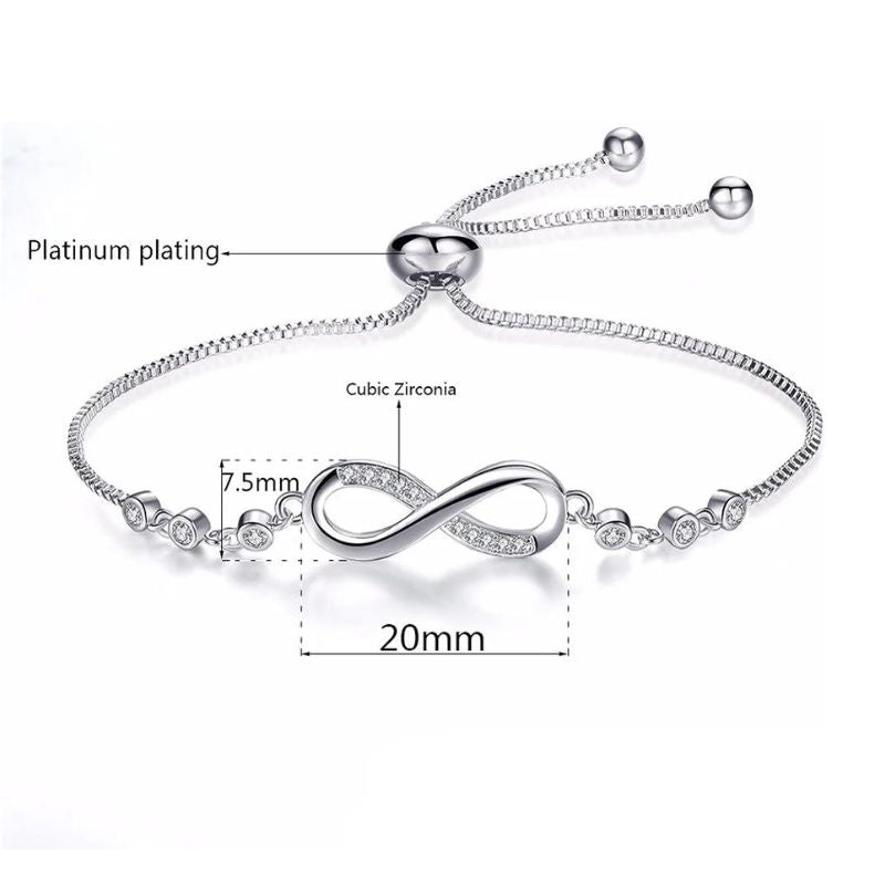 CZ Infinity Adjustable Bracelet