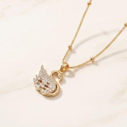 Swan Pendant Necklace for Women | Anti Tarnish Stainless Steel Chain