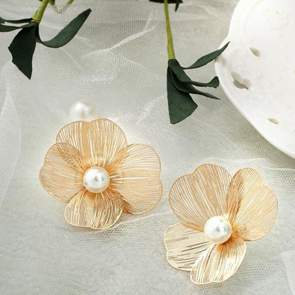 Petal Pearl Statement Earrings