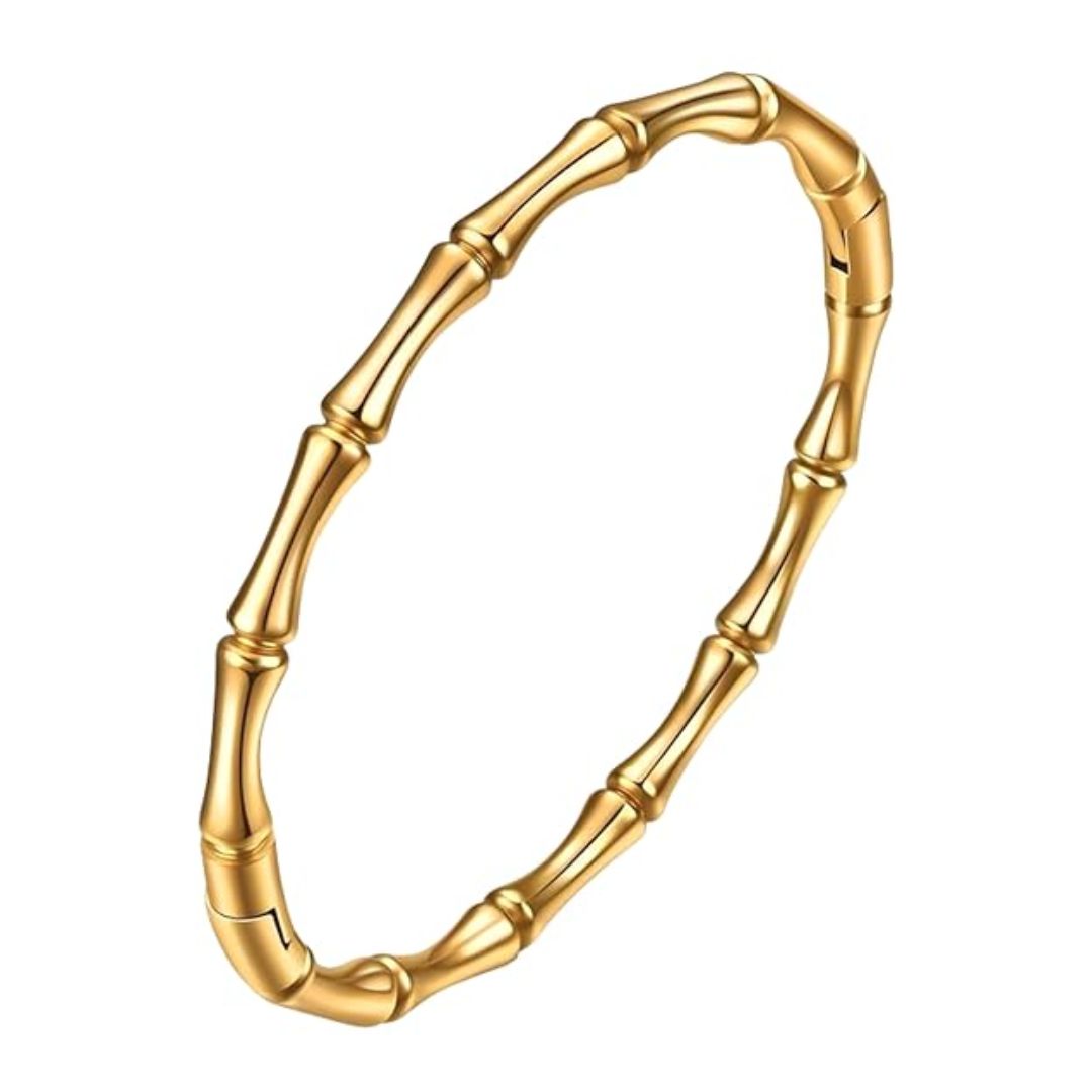 Elegant CZ Open Cuff Bracelet for Women | Gold Tone Adjustable Kada