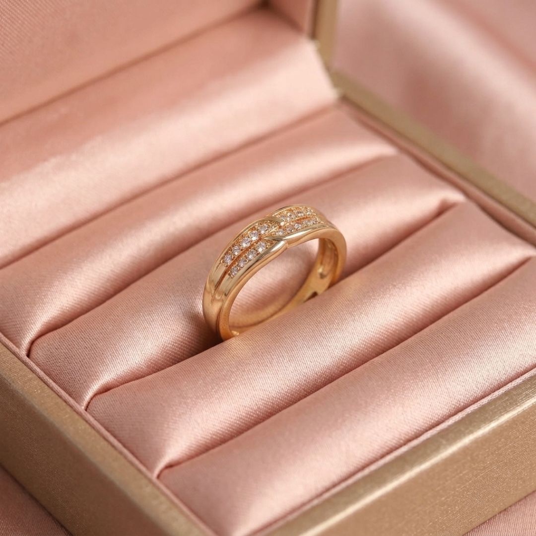 Adjustable Interlocking Knot Ring for Women | Gold Plated CZ Ring
