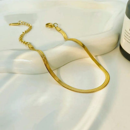 Sleek Gold Snake Chain Anklet