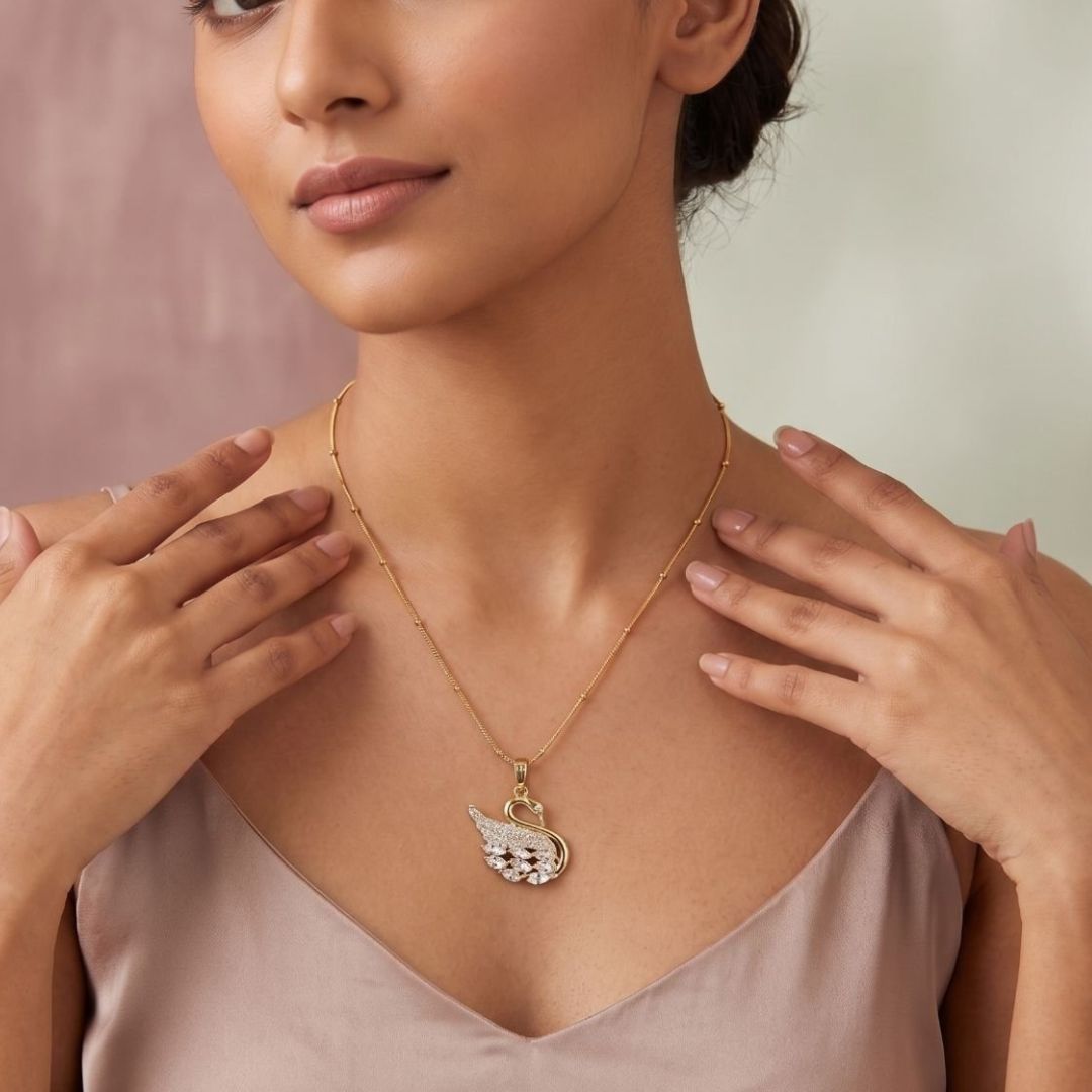 Swan Pendant Necklace for Women | Anti Tarnish Stainless Steel Chain
