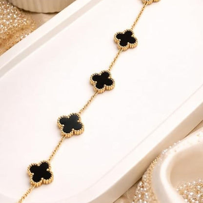 Black Four Leaf Clover Bracelet