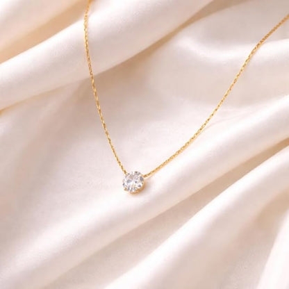Dewdrop Anti Tarnish Pendant Necklace for Women | Minimal Gold Tone Locket Necklace