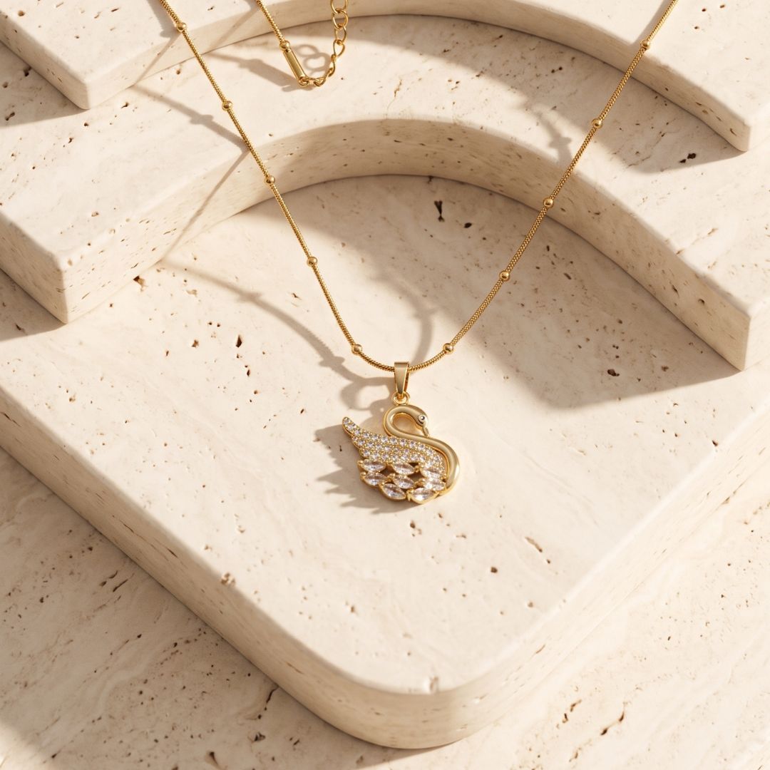 Swan Pendant Necklace for Women | Anti Tarnish Stainless Steel Chain