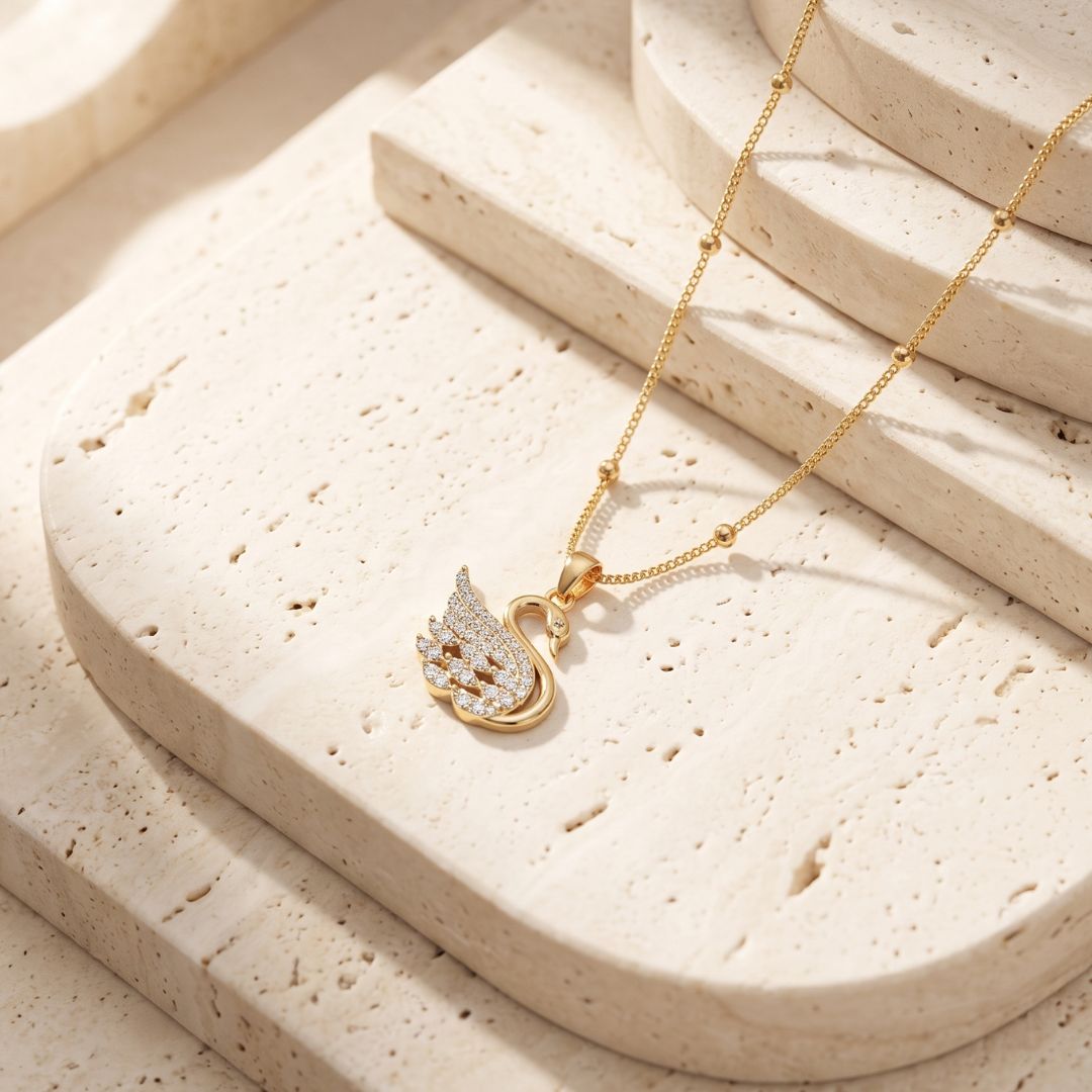 Swan Pendant Necklace for Women | Anti Tarnish Stainless Steel Chain