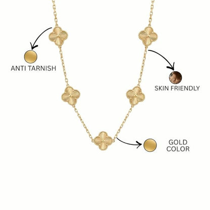Clover Necklace for Women | Four Leaf Clover Gold Plated Necklace