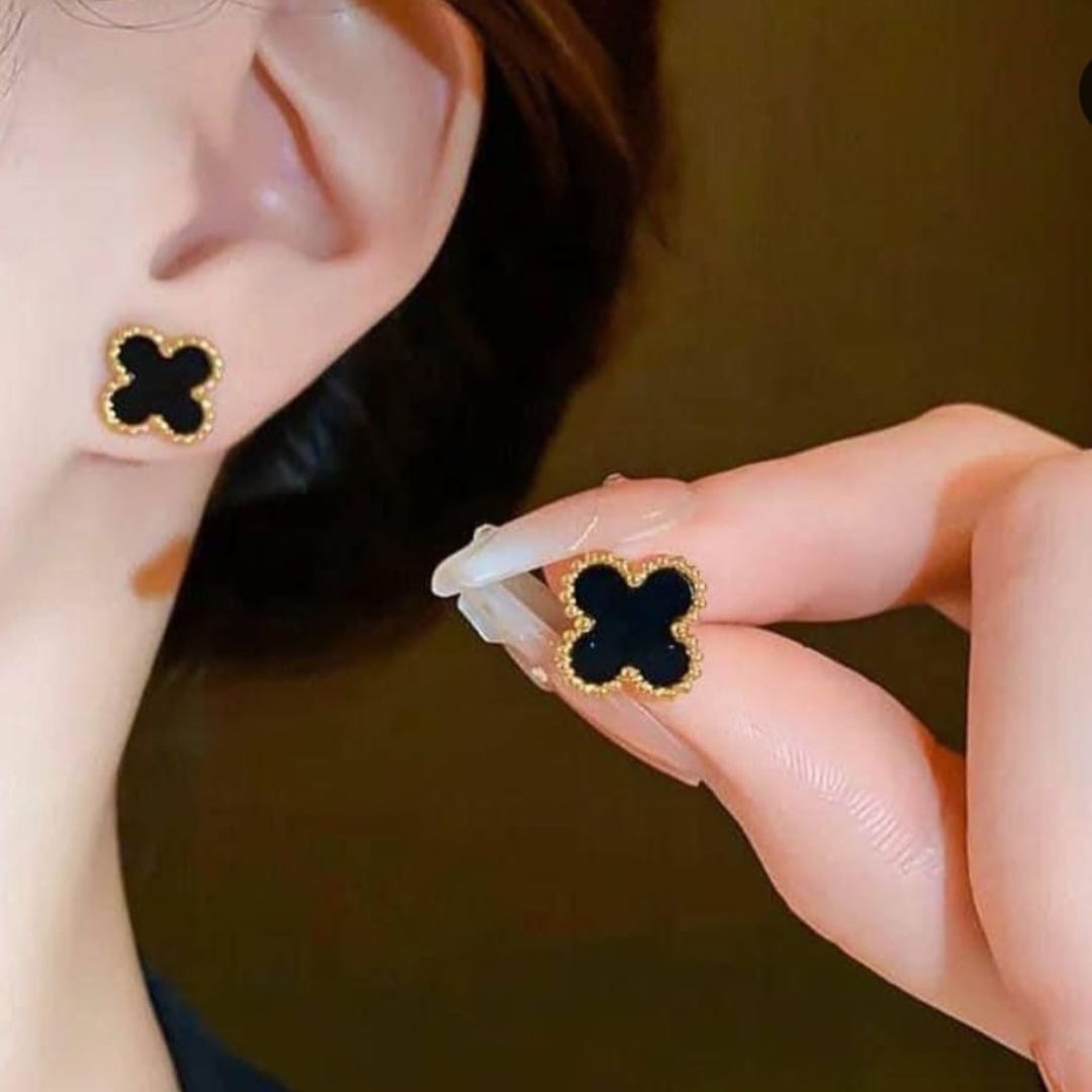 Clover Floral Stud Earrings for Women | Anti-Tarnish Stainless Steel Korean-Style Earrings