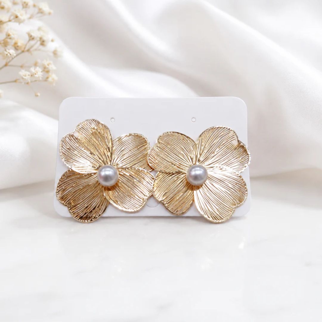 Petal Pearl Statement Earrings