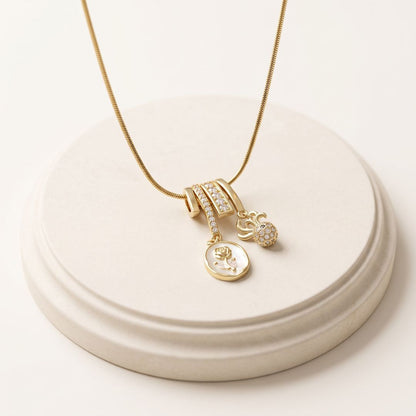 Anti Tarnish Pendant Necklace for Women | Gold Plated Dual Pendant Locket Necklace