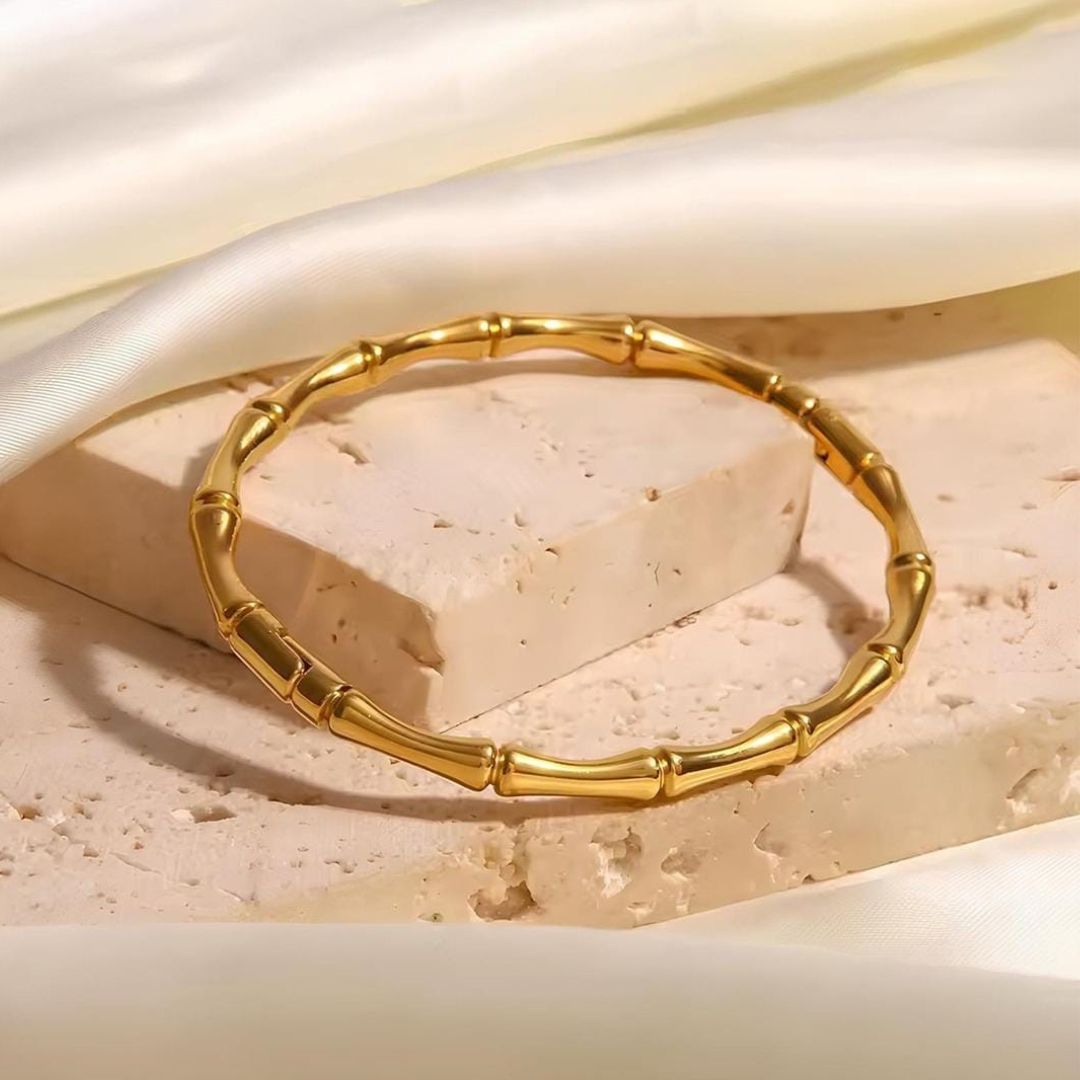 Elegant CZ Open Cuff Bracelet for Women | Gold Tone Adjustable Kada