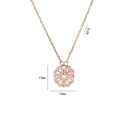 2-in-1 Dual Styling Magnetic Clover Pendant Necklace