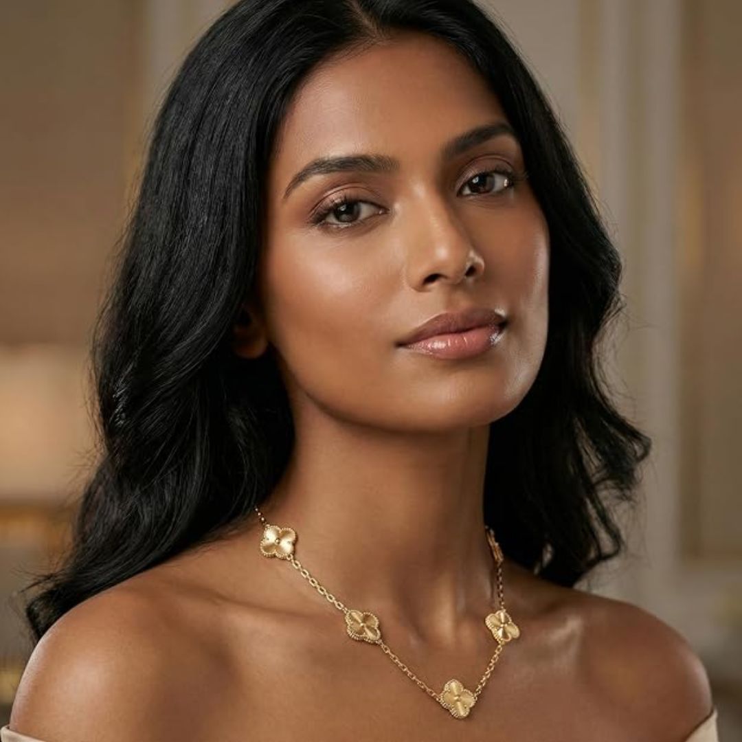 Clover Necklace for Women | Four Leaf Clover Gold Plated Necklace