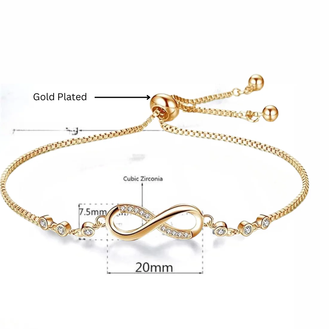 Adjustable Infinity Bracelet for Women Jewelry